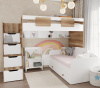 Комплект мебели: кровать-чердак Лайт Лофт + кровать Умка + стеллаж  от Династия Kids