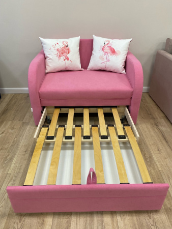 Диван выкатной Малыш Пинк 900 мм (подушки с принтом) 