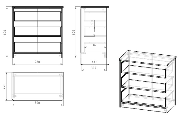 Комод коллекции Умка (распродажа) от Династия Kids
