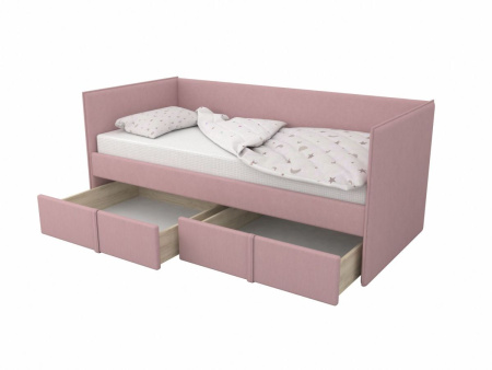 Кровать мягкая МОНО 90х200 с 2 ящиками (цвета разные)