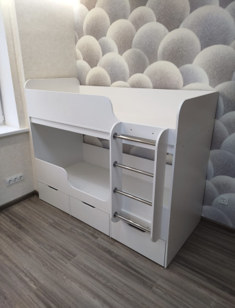 Двухъярусная кровать Малыши Двойняшки 180х80 (цвет белый) от Династия Kids