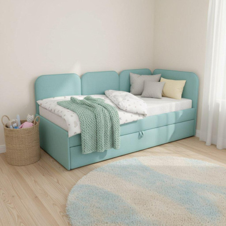 Угловая кровать Соната Пинк 90х200 с доп.спальным местом (универсальный угол)