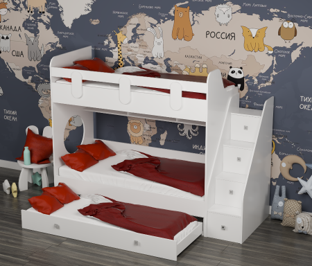 Кровать Фортуна-3 (цвет белый) правая/левая 190х80 от Династия Kids