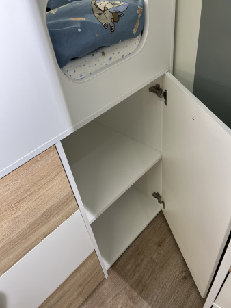 Кровать-чердак Хэппи 180х80 (дуб сонома+белый) от Династия Kids