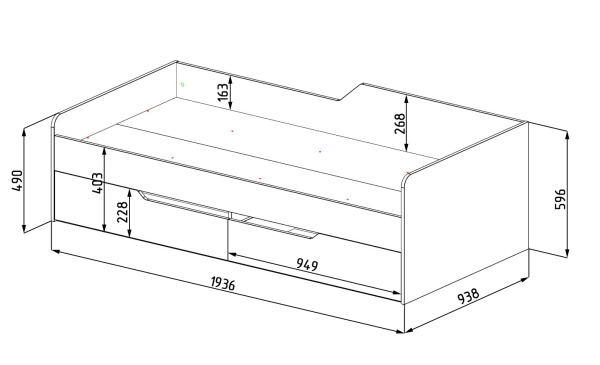 Кровать-чердак Мозаика + кровать Мозаика 190*90 от Династия Kids