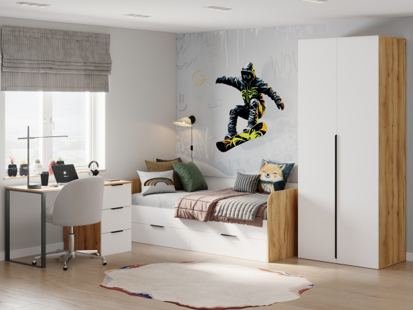 Стеллаж переходной коллекции Брайт Золотистый от Династия Kids