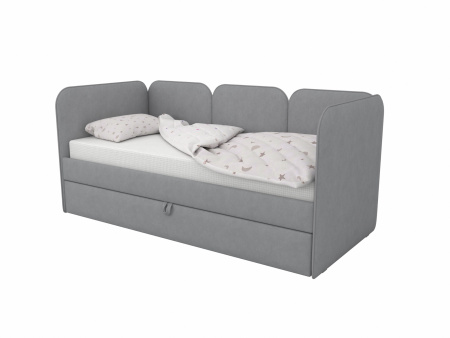 Мягкая кровать Соната Грей 90х190 с доп. спальным местом 