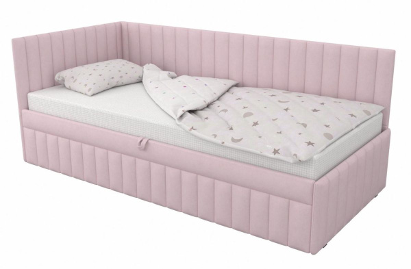 Угловая кровать 90х190 Софт Up Pinky с подъемным механизмом