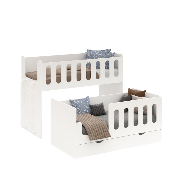 Двухъярусная выдвижная кровать Близняшки 160х80  от Династия Kids
