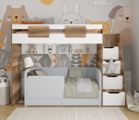 Кровать-чердак коллекции Лайт Лофт 200х90 от Династия Kids