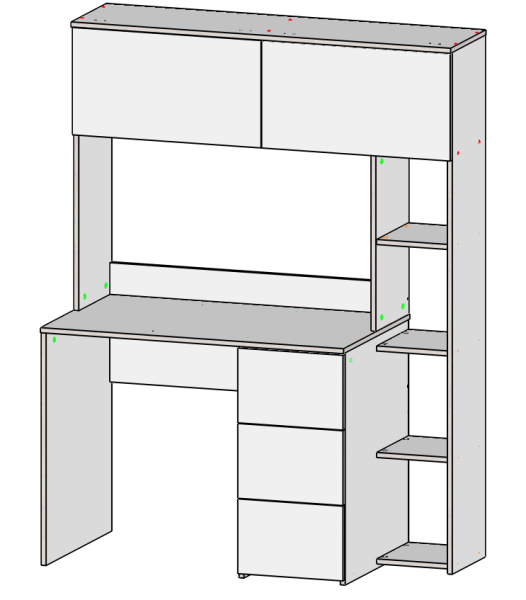 Стол Ритм 1250 мм (корпус дуб сонома + фасады белые). Левый/правый