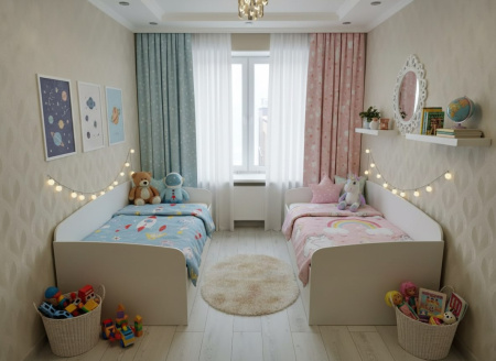 Кровать выдвижная Двушка (цвет: белый) 190х90 от Династия Kids