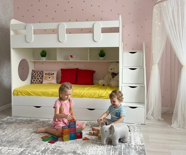 Двухъярусная кровать Фортуна 180х80 (цвет белый)