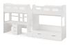 Кровать 3-х местная Квартет со столом для 2 детей (цвет белый)