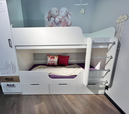 Двухъярусная кровать Малыши Двойняшки 180х80 (цвет белый) от Династия Kids