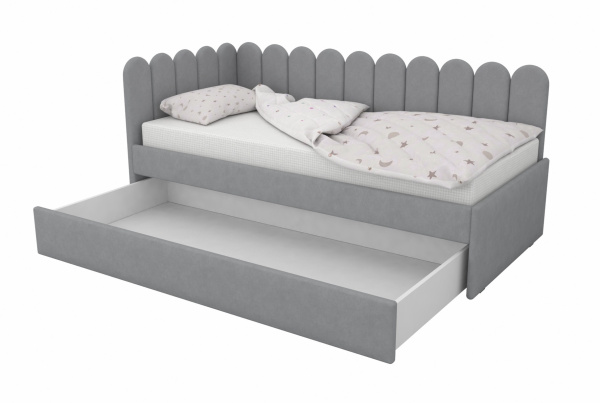 Угловая кровать Элис Грей 90х190 (универсальный угол)