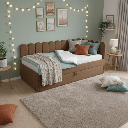 Угловая кровать Элис Грей 90х190 (универсальный угол)