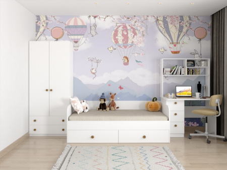 Кровать 180х80 коллекции Умка NEW (прямая спинка) от Династия Kids