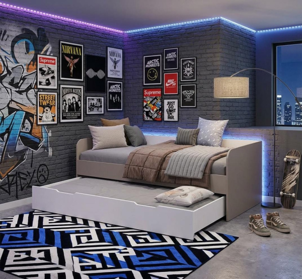 Кровать 2-х ярусная выдвижная Дабл 190х90 +180х80 (цвета разные) от Династия Kids