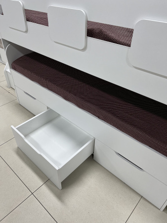 Двухъярусная кровать Городок (цвет белый). Правая/левая от Династия Kids