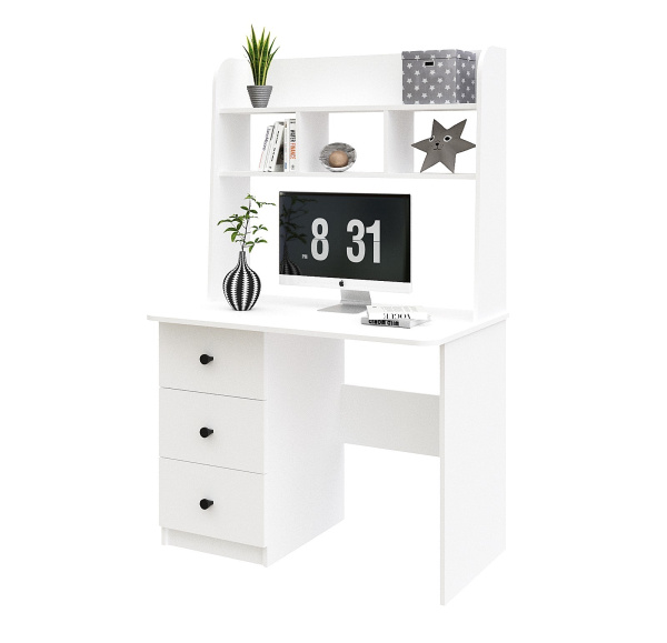 Стол письменный 1000 мм Практик-3 (белый). Левый/правый