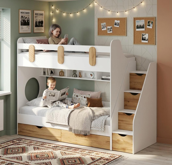 Двухъярусная кровать Фортуна 180х80 (размеры и цвета разные) от Династия Kids