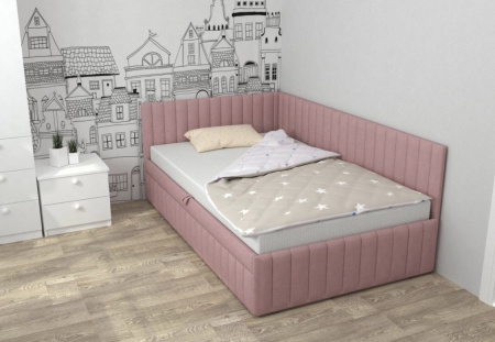Угловая кровать 90х190 Софт Up Pinky с подъемным механизмом