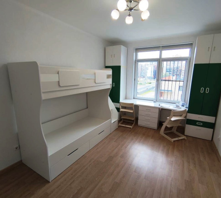 Двухъярусная кровать Миа (графит+дуб золотистый) 180х80 от Династия Kids