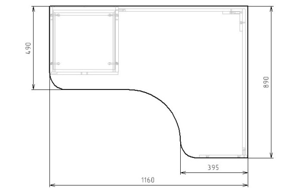Стол угловой Твое 1160 мм (правый)