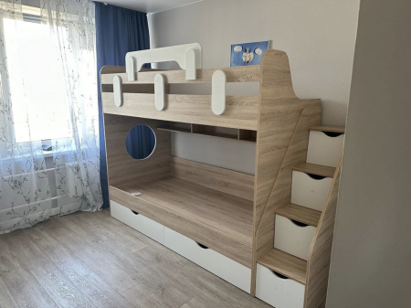 Двухъярусная кровать Фортуна (серебро+белый) 180*80 от Династия Kids