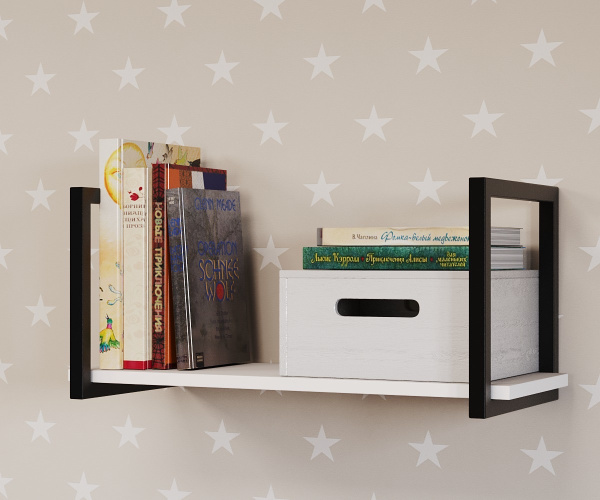 Полка навесная Лофт-600 (цвет белый)