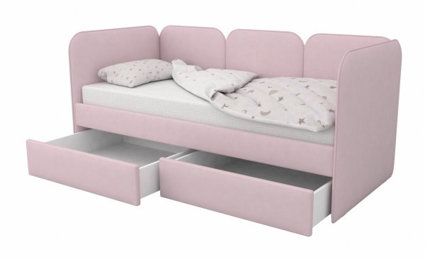 Мягкая кровать 80х160 Соната Пинк с 2 ящиками