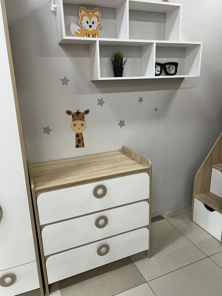 Комод коллекции Юниор (дуб сонома + белый) от Династия Kids
