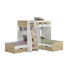 Кровать 3-х ярусная Династия (дуб сонома + белый)