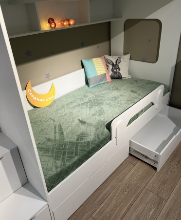 Двухъярусная кровать Твинс 190х90 (дуб сонома + белый) от Династия Kids