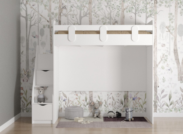 Кровать-чердак 180х80 Уют-2 (цвет белый)