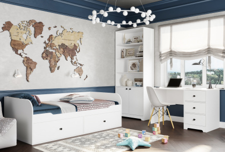 Шкаф-2 коллекции Норд (с ящиками) от Династия Kids