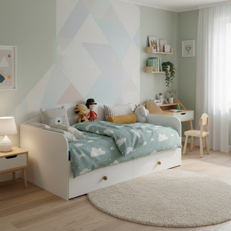 Комплект мебели коллекции Умка: кровати (2 шт) + столы (2 шт) + полки (2 шт) от Династия Kids