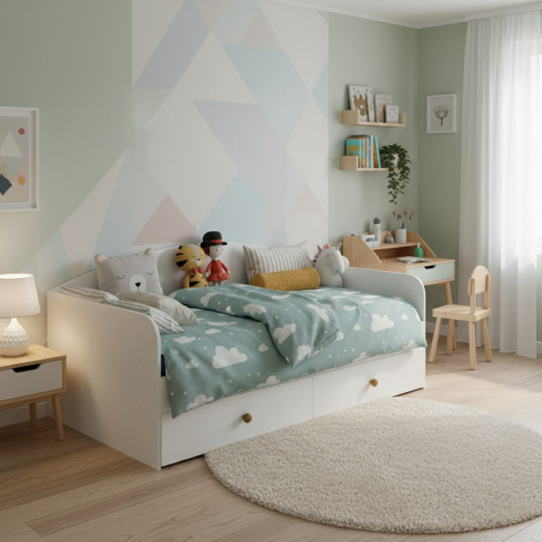 Комплект мебели коллекции Умка: кровати (2 шт) + столы (2 шт) + полки (2 шт) от Династия Kids