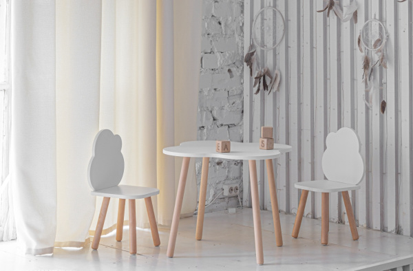 Стул Облачко белый/дерево  от Династия Kids