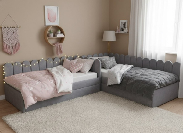 Угловая кровать Элис Шоколад 90х190 (универсальный угол)