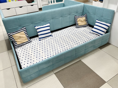 Угловая кровать Бонни Грей 90х200 (универасальный угол) от Династия Kids