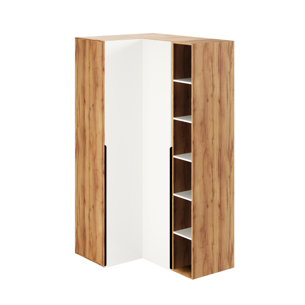 Угловой шкаф + пенал + стеллаж переходной Брайт Золотистый