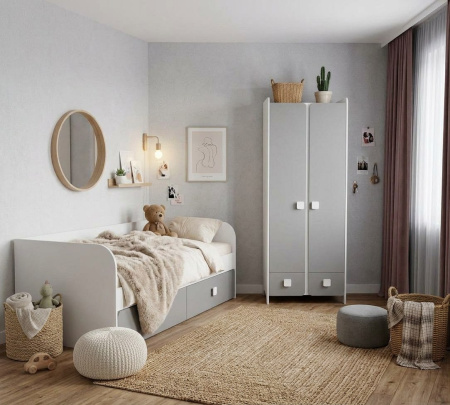 Кровать двухъярусная Твинс 190х90 (серебро + белый) от Династия Kids