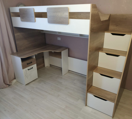 Кровать-чердак коллекции Лайт Лофт 190х90 от Династия Kids