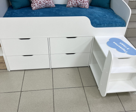 Кровать-чердак Малыш 7 (цвет белый) 160х80 от Династия Kids