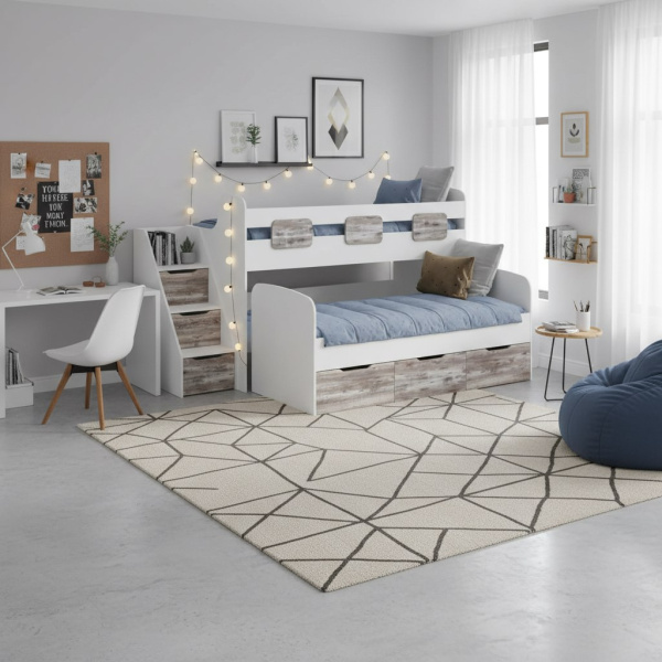 Кровать 2-х ярусная Городок (цвета разные) 190х90 + 180х80 от Династия Kids