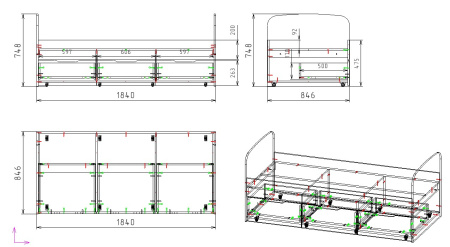 Кровать 2-х ярусная Городок 190х90 (дуб сонома+белый) от Династия Kids