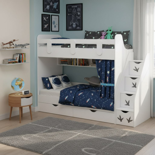 Двухъярусная кровать Фортуна 200х90 (цвет белый)