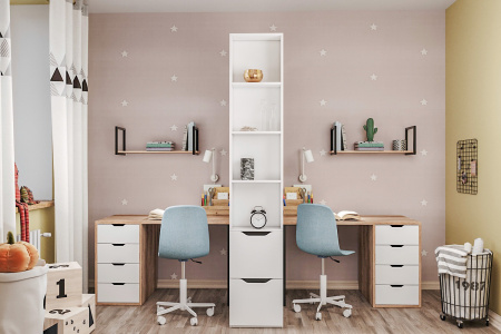 Стол Соло 120 см (дуб каньон+белый)  от Династия Kids